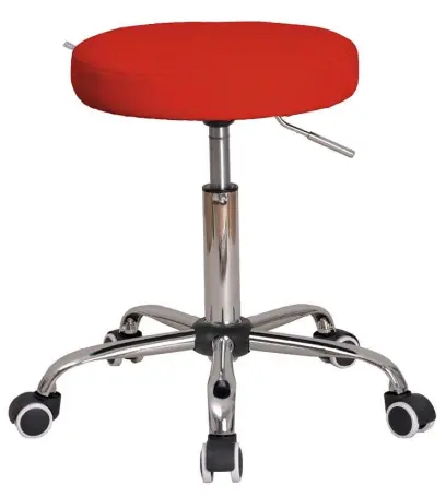 LZ 21 židle lékařská, kříž chrom, ekokůže červená