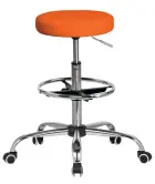 LZ 21 EXT židle lékařská, kříž chrom, kruh pro nohy, ekokůže oranžová