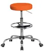 LZ 21 EXT židle lékařská, kříž chrom, kruh pro nohy, ekokůže oranžová