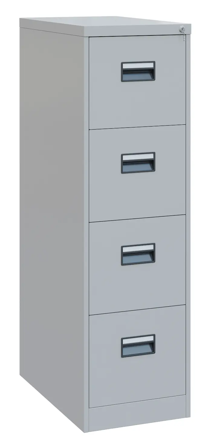 JP - 441 PR kartotéka 4-zásuvková, úchytky černý plast, 1330x620x390 mm, šedá