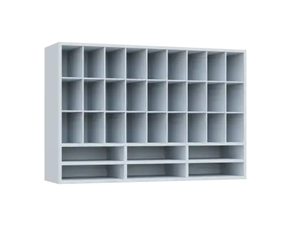 JPH - CUPPUT horní skříňka, policová na hrníčky, záda plexisklo, 800x1200x330, bílá