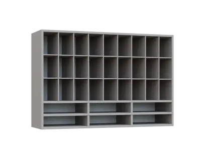 JPH - CUPPUT horní skříňka, policová na hrníčky, záda plexisklo, 800x1200x330, šedá