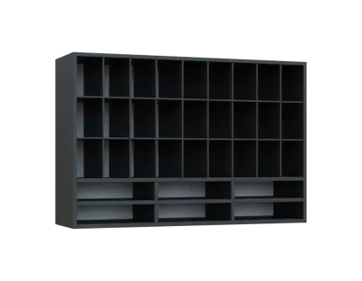 JPH - CUPPUT horní skříňka, policová na hrníčky, záda plexisklo, 800x1200x330, antracit