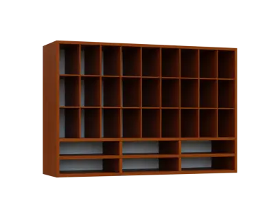 JPH - CUPPUT horní skříňka, policová na hrníčky, záda plexisklo, 800x1200x330, třešeň šumavská