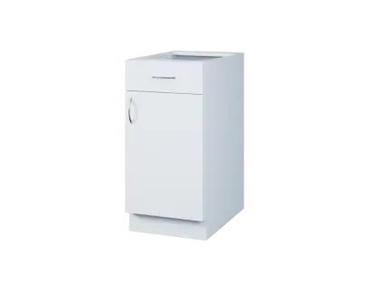 CS - 4DZ spodní skříňka, 1-dveřová, 1-zásuvková, pravá, 870x400x600, bílá