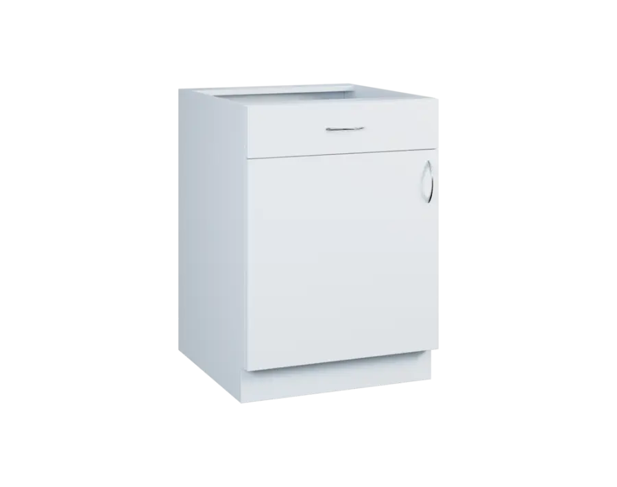 CS - 6DZ spodní skříňka, 1-dveřová, 1-zásuvková, levá, 870x600x600, bílá