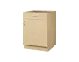 CS - 6DZ spodní skříňka, 1-dveřová, 1-zásuvková, pravá, 870x600x600, bříza světlá