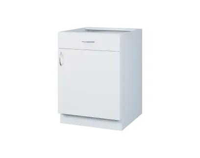 CS - 6DZ spodní skříňka, 1-dveřová, 1-zásuvková, pravá, 870x600x600, bílá