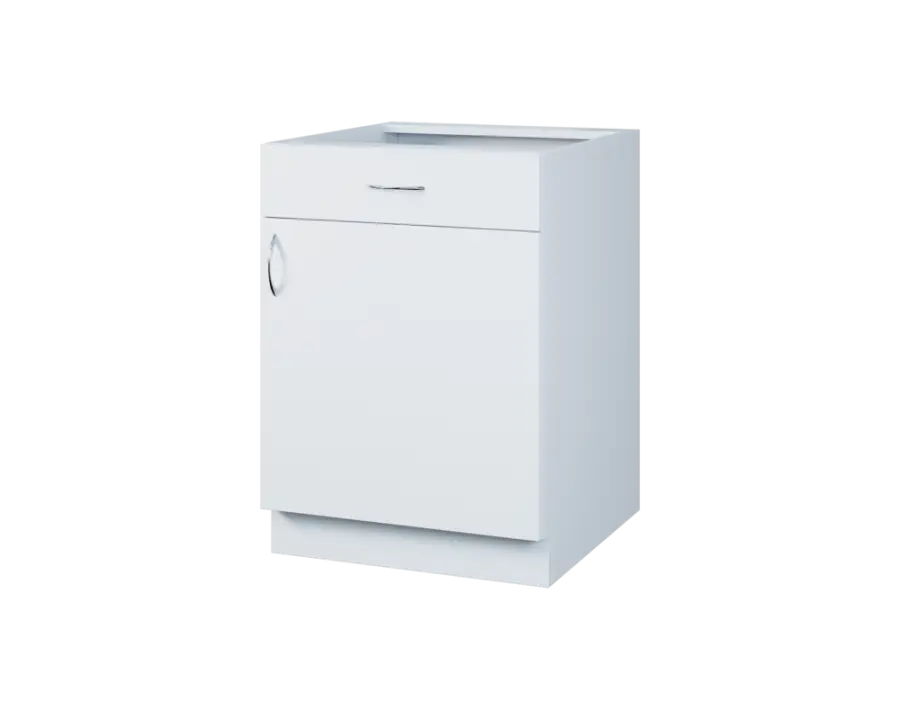 CS - 6DZ spodní skříňka, 1-dveřová, 1-zásuvková, pravá, 870x600x600, bílá