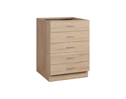 CS - 6Z52 spodní skříňka, 5-zásuvková, 870x600x600, dub bardolino