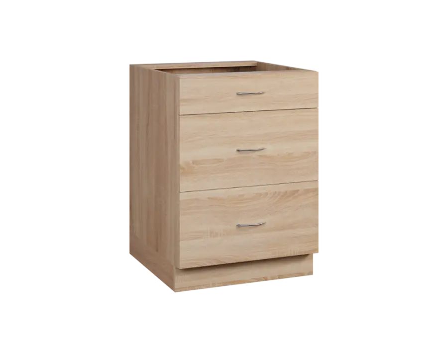 CS - 6Z33 spodní skříňka, 3-zásuvková, 870x600x600, dub bardolino