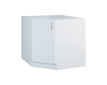 CSR - 20 spodní skříňka, rohová, 1-dveřová, levá, 870x900x900, bílá