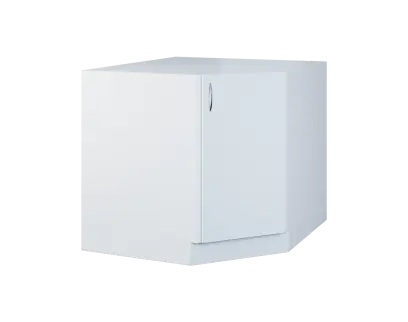 CSR - 20 spodní skříňka, rohová, 1-dveřová, pravá, 870x900x900, bílá