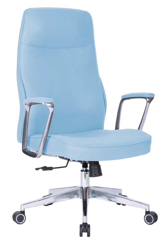 MEDI LUX, kancelářské křeslo, silikonová kůže MEDI SL světle modrá
