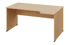BRL 28 - 164 stůl pracovní, rohový, pravý, dřevěná podnož, deska 25 mm, široký 1600 mm, bříza irská