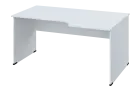 BRL 28 - 166 stůl pracovní, rohový, pravý, dřevěná podnož, deska 25 mm, široký 1600 mm, bílá