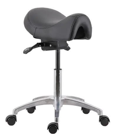 SADDLE 01, pracovní židle sedlová, ekokůže černá