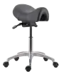 SADDLE 01, pracovní židle sedlová, ekokůže černá