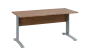 OPK 27 - 16 stůl kancelářský, kovová podnož stříbrná, deska 25 mm, široký 1600 mm, dub bardolino