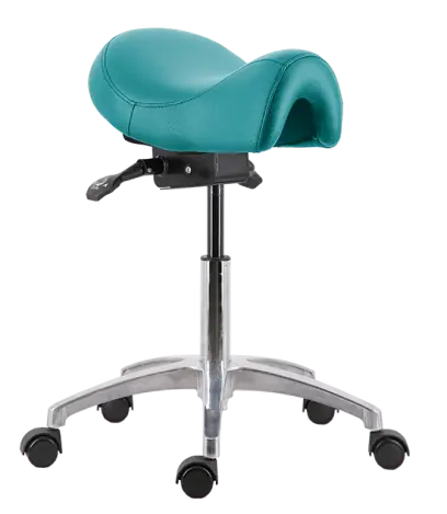 SADDLE 01, pracovní židle sedlová, ekokůže tyrkysová