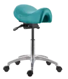 SADDLE 01, pracovní židle sedlová, ekokůže tyrkysová
