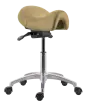 SADDLE 01, pracovní židle sedlová, ekokůže béžová