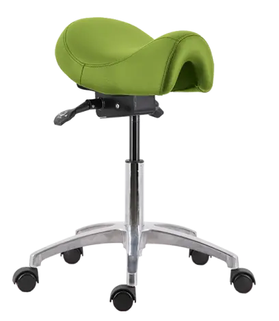 SADDLE 01, pracovní židle sedlová, ekokůže zelená