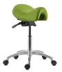 SADDLE 01, pracovní židle sedlová, ekokůže zelená