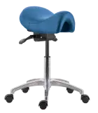SADDLE 01, pracovní židle sedlová, ekokůže modrá