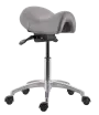 SADDLE 01, pracovní židle sedlová, ekokůže šedá