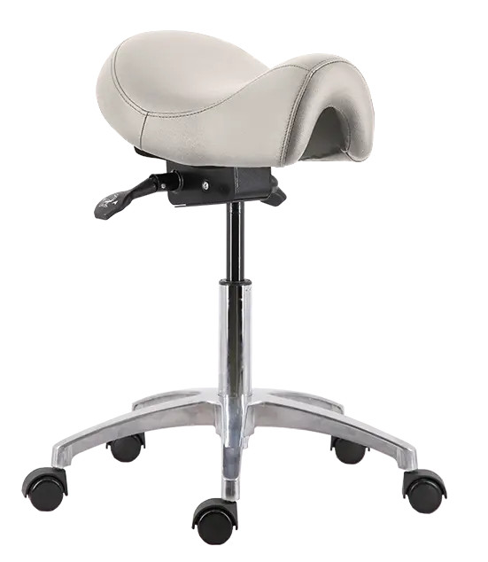 SADDLE 01, pracovní židle sedlová, ekokůže krémová