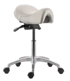 SADDLE 01, pracovní židle sedlová, ekokůže krémová
