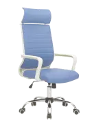 VISTA - W, židle kancelářská, kostra bílá, PU světle modrá