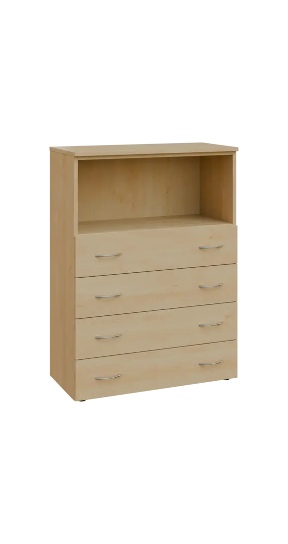 BN 3 - 84ZN kancelářská skříň, 4-zásuvková/nika, 1100x800x400, javor horský