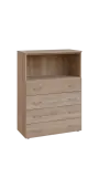 BN 3 - 84ZN kancelářská skříň, 4-zásuvková/nika, 1100x800x400, dub bardolino