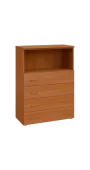 BN 3 - 84ZN kancelářská skříň, 4-zásuvková/nika, 1100x800x400, olše jantar