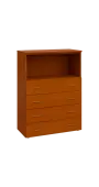 BN 3 - 84ZN kancelářská skříň, 4-zásuvková/nika, 1100x800x400, třešeň šumavská