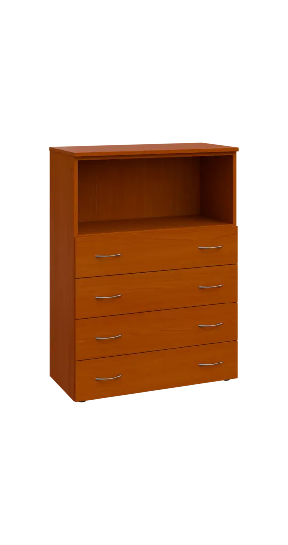 BN 3 - 84ZN kancelářská skříň, 4-zásuvková/nika, 1100x800x400, třešeň šumavská