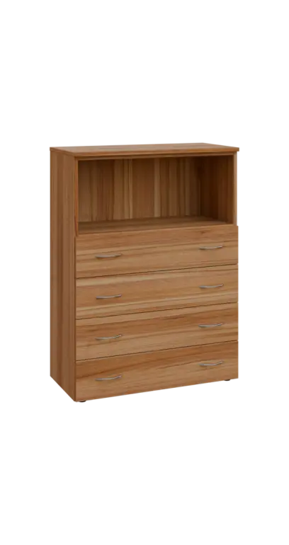 BN 3 - 84ZN kancelářská skříň, 4-zásuvková/nika, 1100x800x400, ořech světlý