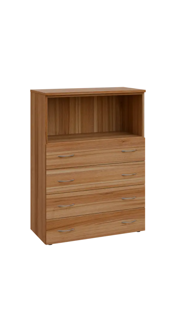 BN 3 - 84ZN kancelářská skříň, 4-zásuvková/nika, 1100x800x400, ořech světlý