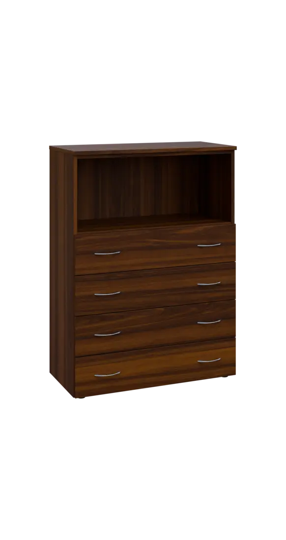 BN 3 - 84ZN kancelářská skříň, 4-zásuvková/nika, 1100x800x400, ořech královský