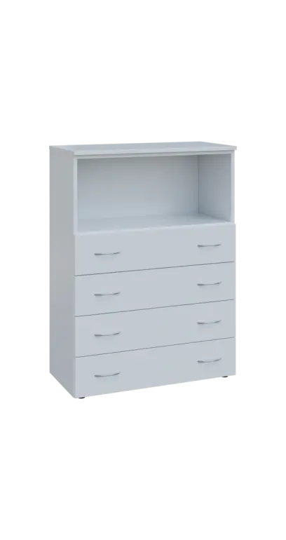 BN 3 - 84ZN kancelářská skříň, 4-zásuvková/nika, 1100x800x400, bílá