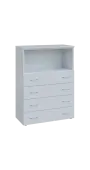 BN 3 - 84ZN kancelářská skříň, 4-zásuvková/nika, 1100x800x400, bílá