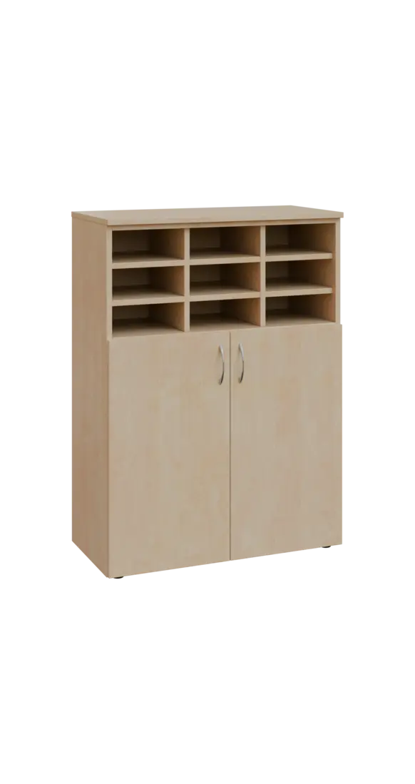 BRG - 3 kancelářská skříň, 2-dveřová/registrační vložka, 1100x800x400, bříza irská