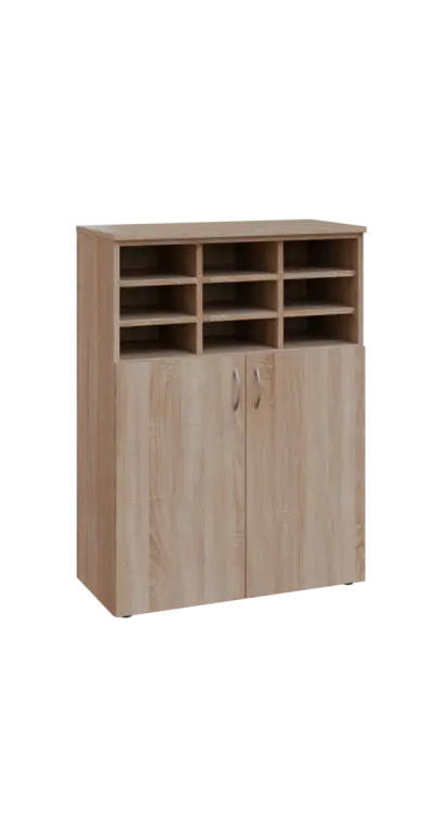 BRG - 3 kancelářská skříň, 2-dveřová/registrační vložka, 1100x800x400, dub bardolino