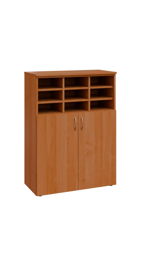 BRG - 3 kancelářská skříň, 2-dveřová/registrační vložka, 1100x800x400, olše jantar