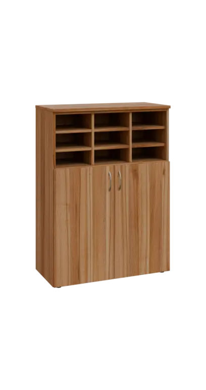 BRG - 3 kancelářská skříň, 2-dveřová/registrační vložka, 1100x800x400, ořech světlý