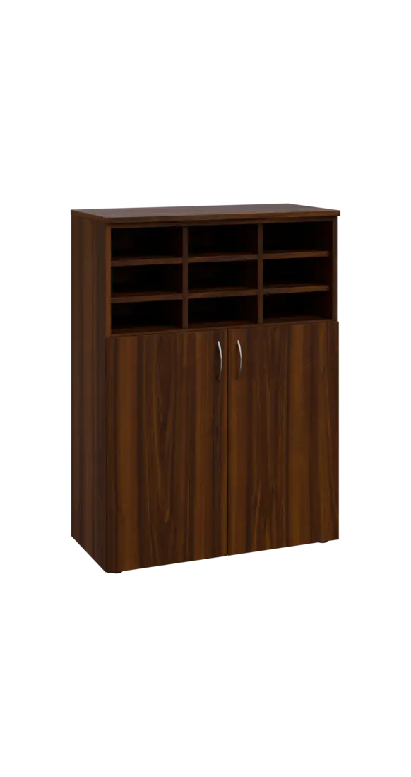 BRG - 3 kancelářská skříň, 2-dveřová/registrační vložka, 1100x800x400, ořech královský