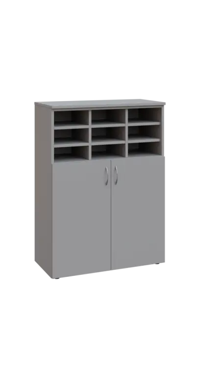BRG - 3 kancelářská skříň, 2-dveřová/registrační vložka, 1100x800x400, šedá