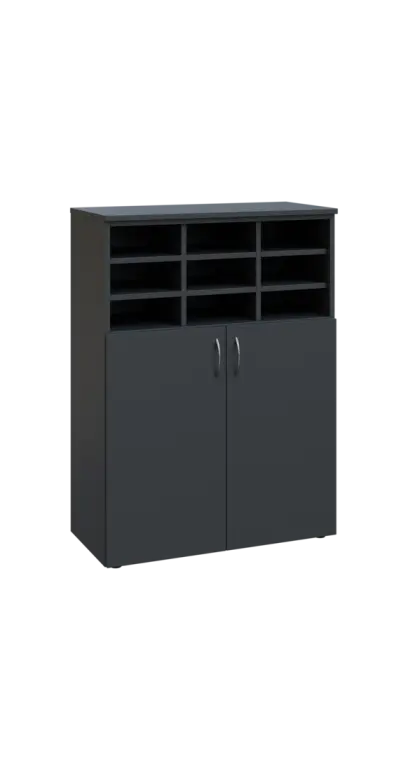 BRG - 3 kancelářská skříň, 2-dveřová/registrační vložka, 1100x800x400, antracit